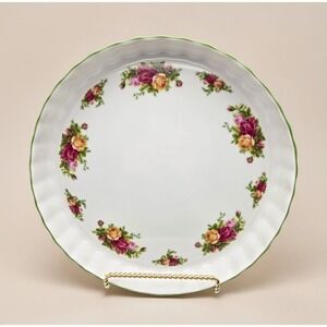Royal Albert Old Country Roses Quiche Baking Dish Made In England 11.5"